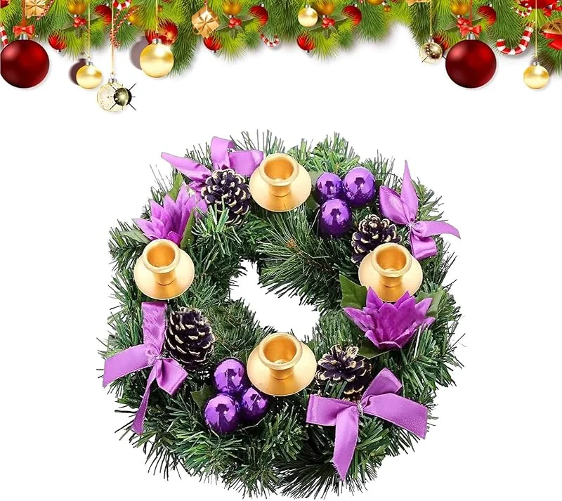 Generic Coronas de velas de Navidad para velas de pilar, coronas de velas 2024 — Cena a la luz de velas
