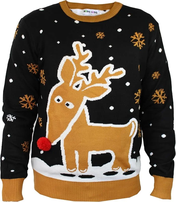 Bäng Läng Jersey navideño para hombre y mujer, Ugly Christmas Sweater de poliéster reciclado, suéter de Navidad unisex, diseñado en Baviera — Ropa Navidad