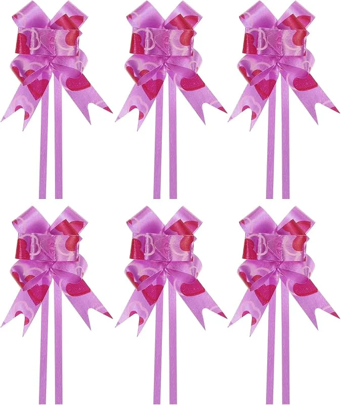 Lazos de regalo, 100 unidades, para envolver regalos, lazos de Navidad, lazos de regalo a granel para fiesta de cumpleaños, color rojo rosa — Envoltorio regalo