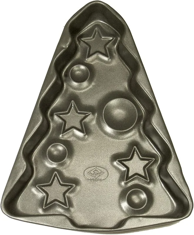 Vespa Molde para tartas con forma de árbol de Navidad antiadherente, metal, negro, único — Hogar y cocina