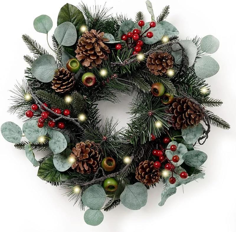 Visita la tienda de Valery Madelyn Valery Madelyn 46cm Corona Navidad Puerta, Corona Decorativa para Decoración Navideña，Corona de Pared, Guirnalda Navidad, Decoración Navideña — Decoracion Navidad