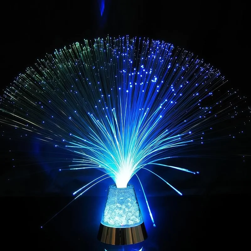Wankd Lámpara de fibra óptica, lámpara de fibra óptica con cristales que cambian de color, luz LED de glaciar, luz nocturna para cumpleaños, Navidad, Halloween, día de San Valentín, boda, cena, fiesta — Cena a la luz de velas