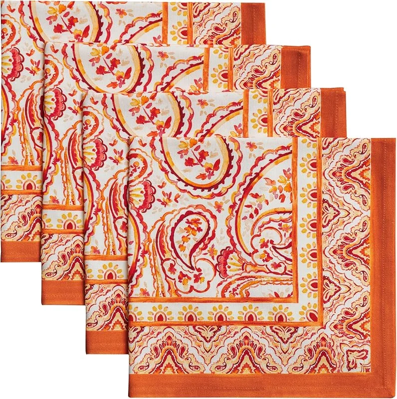 Maison d' Hermine Maison d'Ermine Palatial Paisley - Juego de 4 Toallas de Navidad acogedoras, 100% algodón, Suaves y acogedoras, Ideales para cenas Familiares, Bodas, cócteles, Cocina, Agradecimiento, Navidad (45) — Hogar y cocina