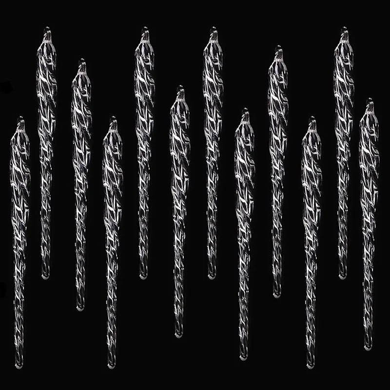 HERZWILD Juego de 12 carámbanos de Cristal para árbol de Navidad, Colgantes Decorativos, 14 cm Aprox. (carámbanos de Cristal) — Decoracion Navidad