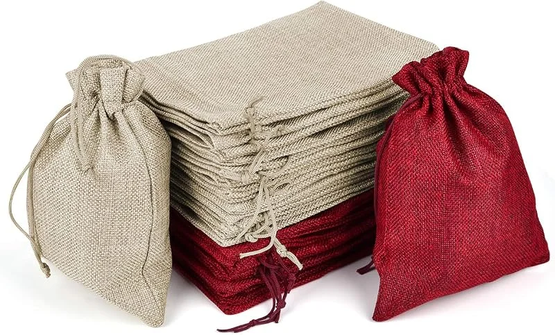 Funkprofi 30 bolsas de yute, 20 x 15 cm, bolsas de tela con cordón — Envoltorio regalo