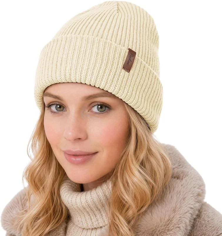 Visita la tienda de Vijamiy Gorro de punto cálido para padres e hijos con parche de piel para hombres, mujeres y niños a partir de 2 a 10 años, ideal para otoño e invierno para desplazamientos, viajes a la escuela — Ropa Navidad