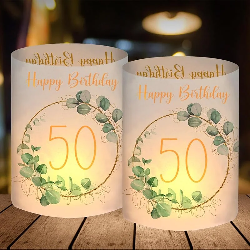 BOYATONG 12 faroles de metal para cumpleaños de 50 años, portavelas de mesa para velas de té, adecuados para uso en interiores — Cena a la luz de velas