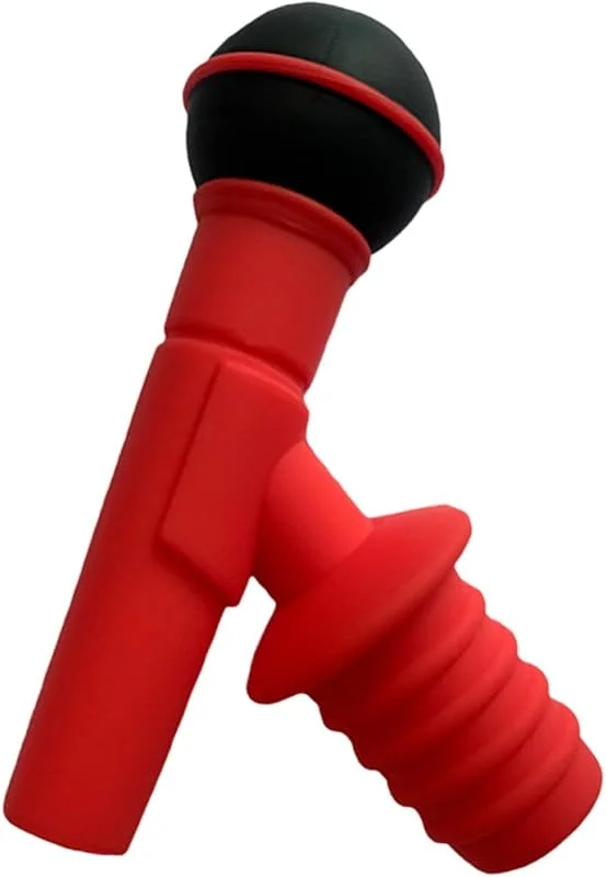 PRETYZOOM Rojo Tapón de Vino Forma de Micrófono de Silicona — Vino y mesa festiva