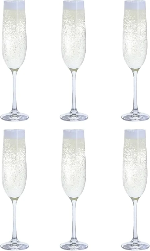 Dartington Crystal - Juego de seis copas de champán — Vino y mesa festiva