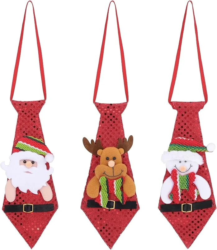 SOIMISS 3piezas Corbatas Navideñas Para Decorativas Con Diseño De Cartoon Accesorios De Navidad Para Fiestas Estilos De Reno Muñeco — Ropa Navidad