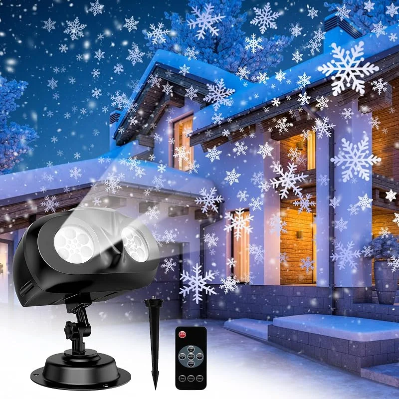 Fizicoo Proyector Navidad Exterior Copos Nieve Doble LED — Luces Navidad