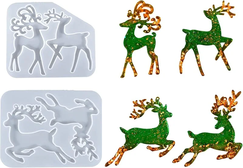 Yukiyi 2 Pezzi Moldes Navidad Moldes De Resina De Navidad En Forma De Alce, Moldes De Silicona De Navidad Para Decoración De árbol De Navidad, Moldes De Resina Epoxi Moldes Silicona Navidad Con Forma Alce — Hogar y cocina