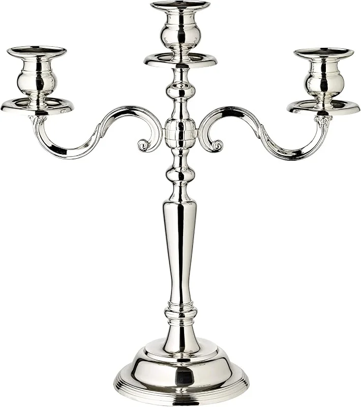 Visita la tienda de EDZARD EDZARD Candelabro Regina de 3 brazos (H 36 cm), plateado — Cena a la luz de velas