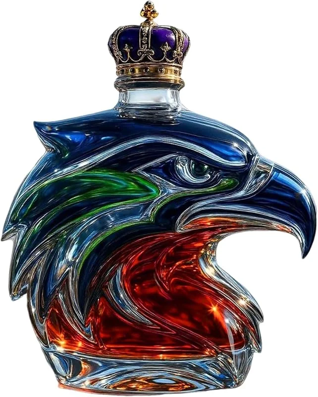 Visita la tienda de HoldOneLight HoldOneLight Decantador de vidrio en forma de águila, boquilla elegante con brillo transparente, pieza de arte de vidrio coleccionable, ideal para cumpleaños, veladas y ocasiones especiales — Vino y mesa festiva