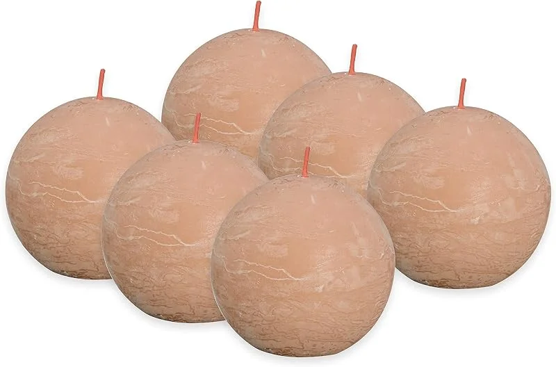 Visita la tienda de Bolsius Bolsius - Rustik - Velas Rosa - 6 unidades - diámetro de 7, 6 cm - duración de combustión: 25 horas - sin perfume - cera vegetal natural - sin aceite de palma — Cena a la luz de velas