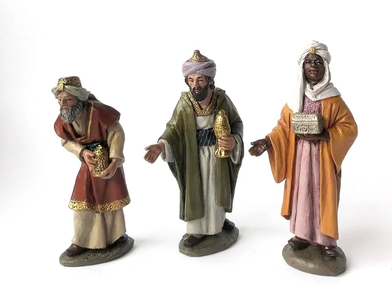 Visita la tienda de Triciclo Editores Triciclo Editores Reyes adorando, Figuras de Belén, Serie 11cm, Diseñadas por José Luis Mayo, Decoración Navideña, Nacimiento — Decoracion Navidad