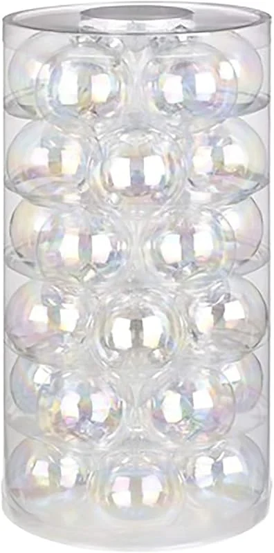 Inge-glas Inge Glas Bolas de Navidad de cristal, 30 bolas de Navidad en lata, adornos para árbol de Navidad (iridiscentes, transparentes) — Decoracion Navidad