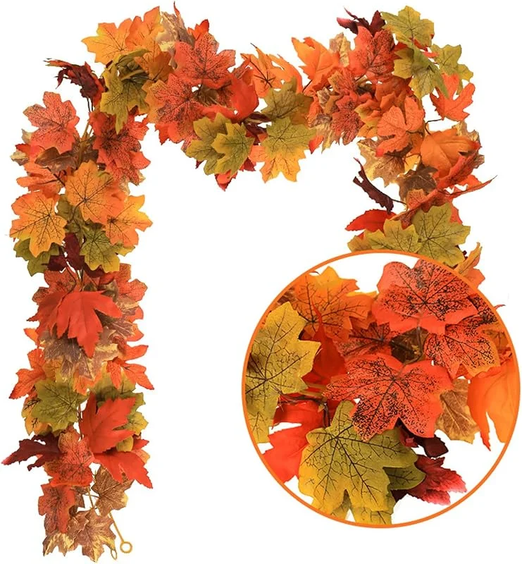 AJUNLKVDR Decoración de otoño, Guirnalda Decorativa de Halloween, Hojas de otoño, Hojas de Arce, Hojas de Arce Artificiales, Decoraciones de Navidad, Acción de Gracias, decoración para Corona de otoño (2) — Decoracion Navidad