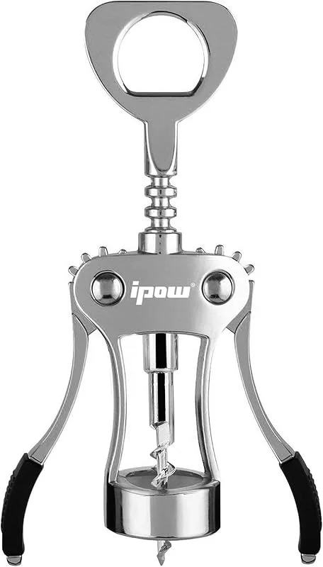 ipow Sacacorchos Multifunción Manual Abridor de Vino y Cerveza en Aleación de Zinc Abrebotellas Multifuncional Diseño Ergonómico Antideslizante y Espiral Afilada para Bares Restaurantes — Vino y mesa festiva