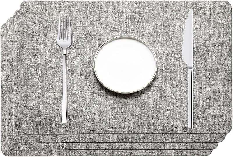 Visita la tienda de VEIZIBEE Salvamanteles Individuales para Mesa Manteles Individuales Lavables Juego de 4 Mantel Individual Antimanchas Impermeable Salvamanteles para Mesa de Comedor de Cocina Decoracion (Gris) — Hogar y cocina
