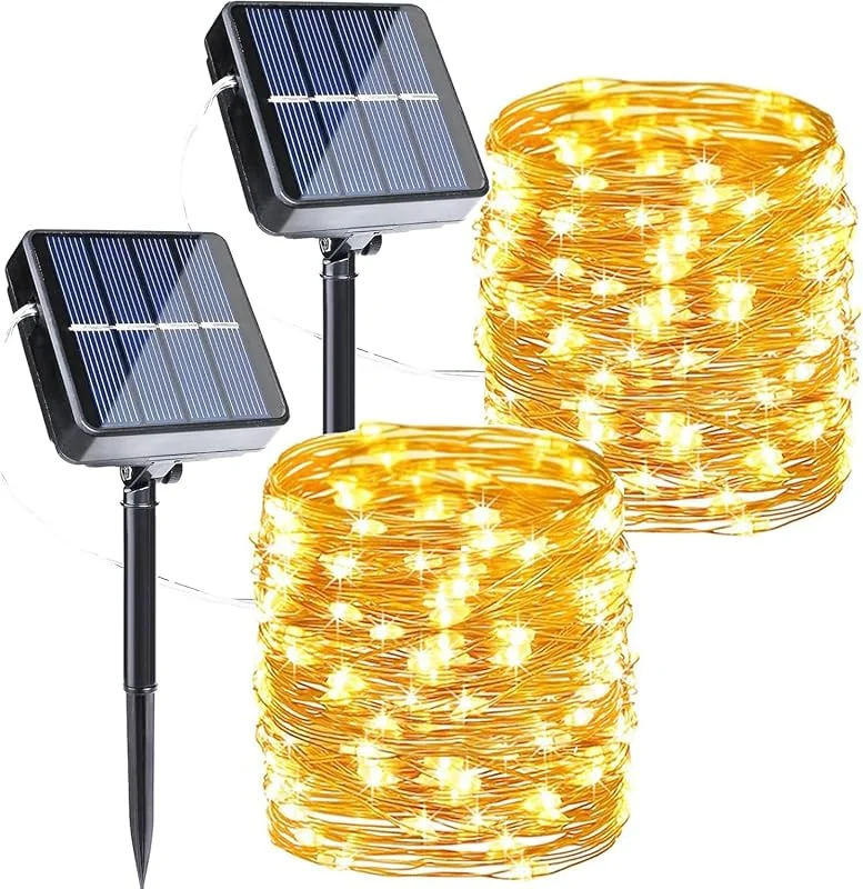 Visita la tienda de Joomer Joomer Luces Solares Exterior Jardín 2 Packs 12M 120 LED Blanco Cálido — Luces Navidad