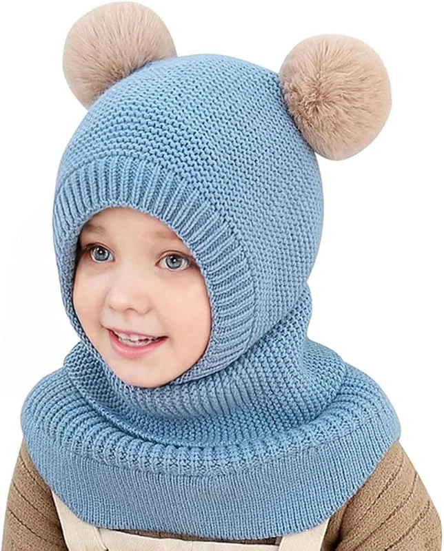 Visita la tienda de Rayson Rayson Gorros para Niño Niña Bebé otoño Invierno Gorros y Bufandas 3 en 1 para Mantener el Calor Gorro de Punto Acolchado para Niños de 2-6 Años — Ropa Navidad