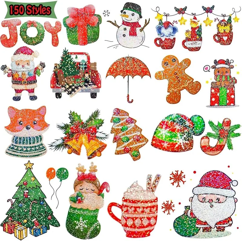 Leesgel Navidad Tatuajes Purpurina Niños, 150 Estilos Adviento Regalos — Envoltorio regalo