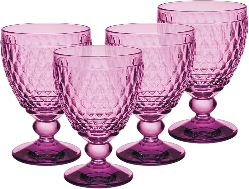 Visita la tienda de Villeroy & Boch Villeroy & Boch Boston Berry - Juego de 4 copas de vino tinto, 200 ml, aptas para lavavajillas, color rosa — Vino y mesa festiva