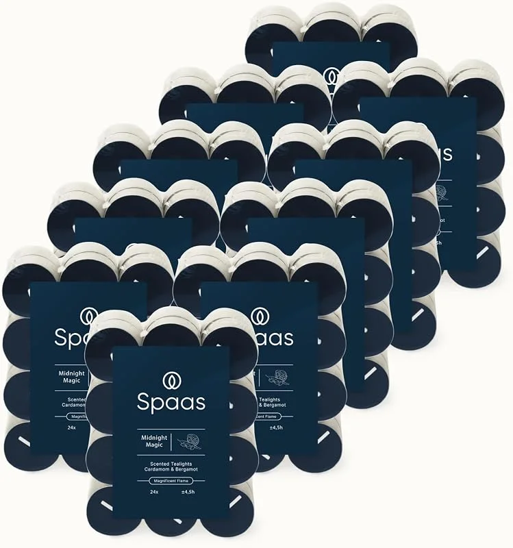 Visita la tienda de Spaas Spaas 240 Velas de Té Perfumadas, ± 4.5 Horas, Cardamomo y Bergamota — Cena a la luz de velas