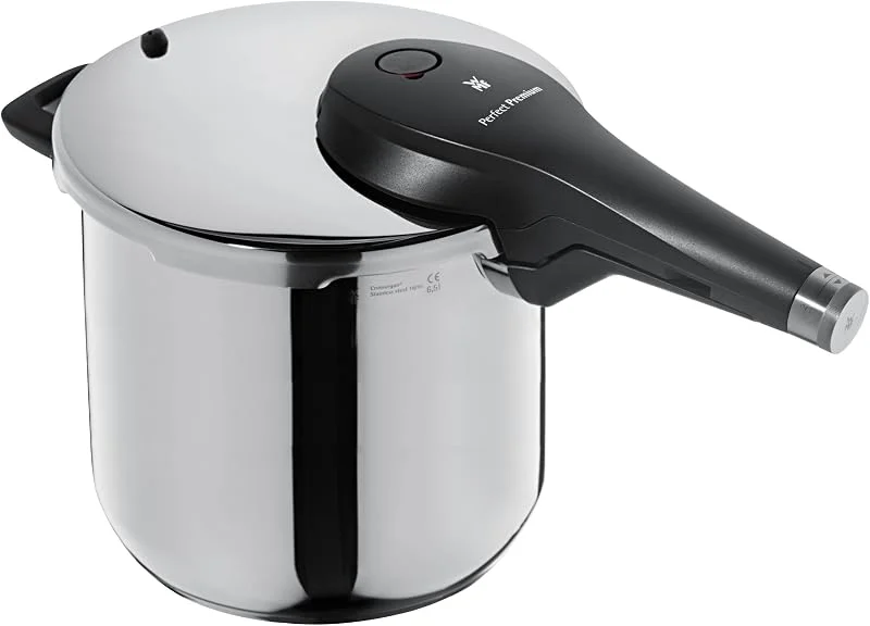 WMF Premium - Olla Rápida Ø 22 cm de Diámetro de 6 litros y Medio, con Protección contra Llamas, Acero Inoxidable Cromargan Apta para Inducción — Hogar y cocina