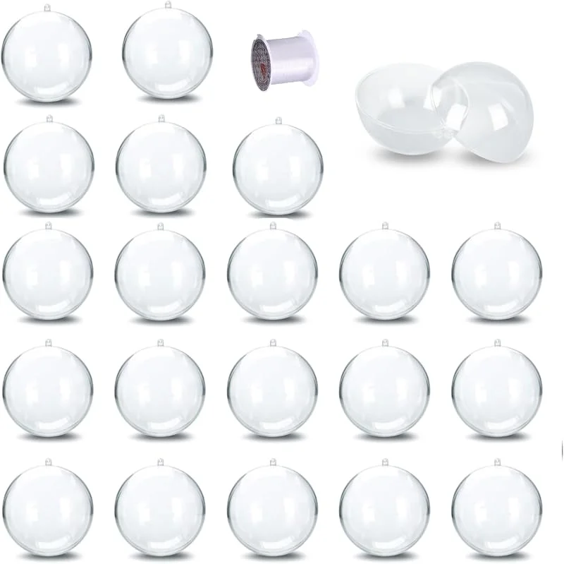 Beafaeur 20 pcs Bolas de Navidad Transparentes, Bola Navidad Personalizada — Decoracion Navidad