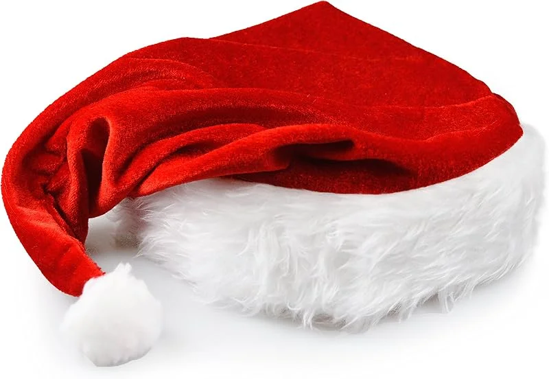 Ganzoo gorro de Papá Noel rojo y blanco con borde de peluche blanco suave, pack 3 talla única adulto 41 x 30 cm, 34 g, accesorio para fotomatón, fotos, teatro, escuela, oficina y eventos de grupo — Ropa Navidad