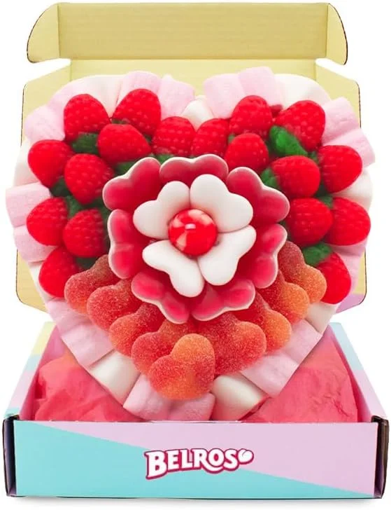 Visita la tienda de BELROS BELROS Pack Especial Tarta Chuches Forma Corazón. Regalo Original Ocasión Especial Perfecto Dia de la Madre, Celebraciones y Cumpleaños. Idea Detalle Parejas. Golosinas Variadas — Envoltorio regalo