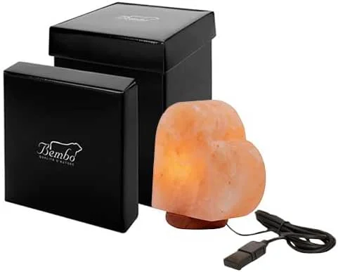 Visita la tienda de Bembo Qualità d'Autore Bembo Calidad de Autor Lámpara de Sal del Himalaya en Forma de Corazón USB, LED Multicolor – Sal Natural, 9 x 7 x 10, 5 cm – Idea de Regalo Romántica. — Cena a la luz de velas
