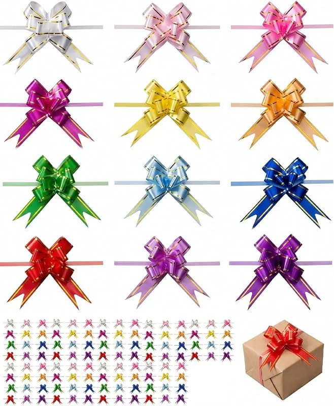 ZenoScope 120 Lazos para Regalo Navideños, 12 Colores Surtidos, Lazos Terciopelo Arbol Navidad, Decoración Elegante y Duradera para Regalos — Envoltorio regalo