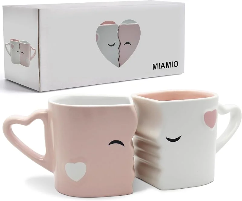 Visita la tienda de MIAMIO MIAMIO - Set de 2 tazas de café de cerámica (300 ml) (Rosa) — Adviento y mesa