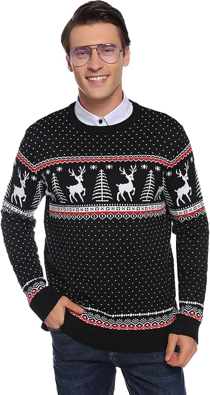 Visita la tienda de Aottori Aottori Suéter de Navidad para Mujer, Conjunto de Ropa de Navidad, Diseño de Renos, Suéter de Punto Sudadera Mujer — Ropa Navidad