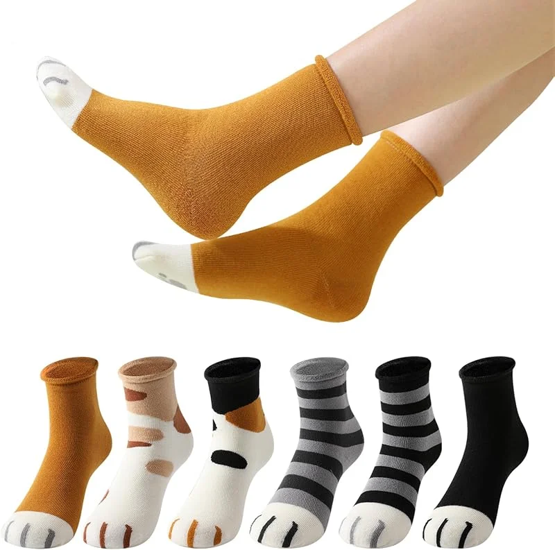 Visita la tienda de MOCOCITO Calcetines Mujer, 6 Pares Calcetines de Gato Mujer Invierno, Calcetines Térmicos de Algodón Divertidos Adorable Regalos Originales — Ropa Navidad