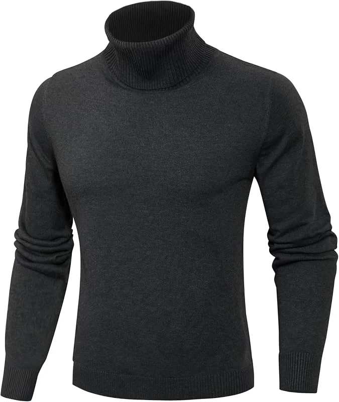 Visita la tienda de Sykooria Sykooria Jersey Cuello Alto Hombre Cálido Suéter de Punto Hombre Slim Fit Pullover Manga Larga para Otoño Invierno — Ropa Navidad