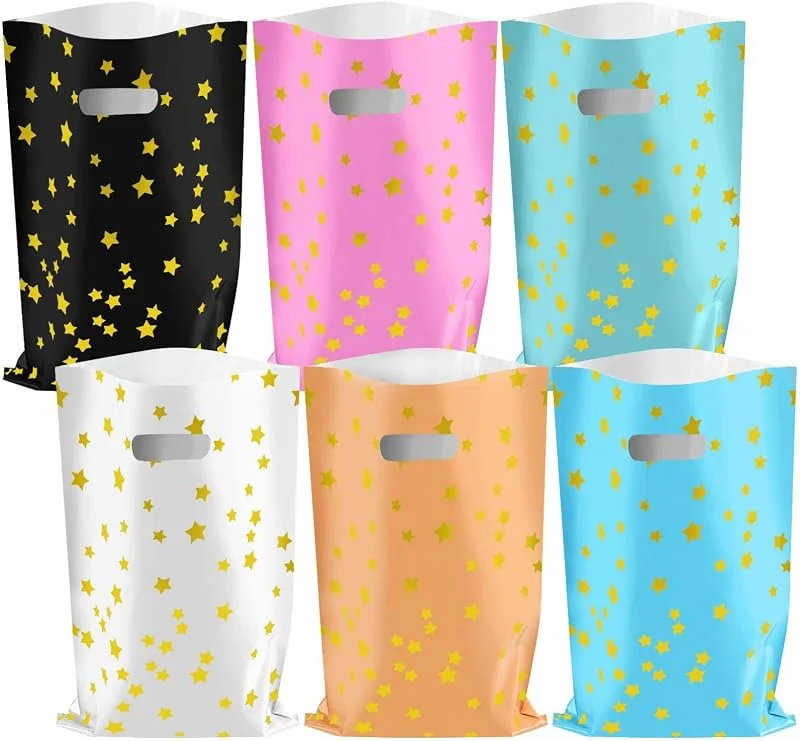 Annhao 30PCS Bolsas Regalo Cumpleaños Infantil, Bolsas Chuches Plastico de 6 Colores, Bolsas Dulces de Regalo Coloridas para Fiestas de Cumpleaños Infantil, Bodas, Celebraciones, Navidad, Fiestas — Envoltorio regalo