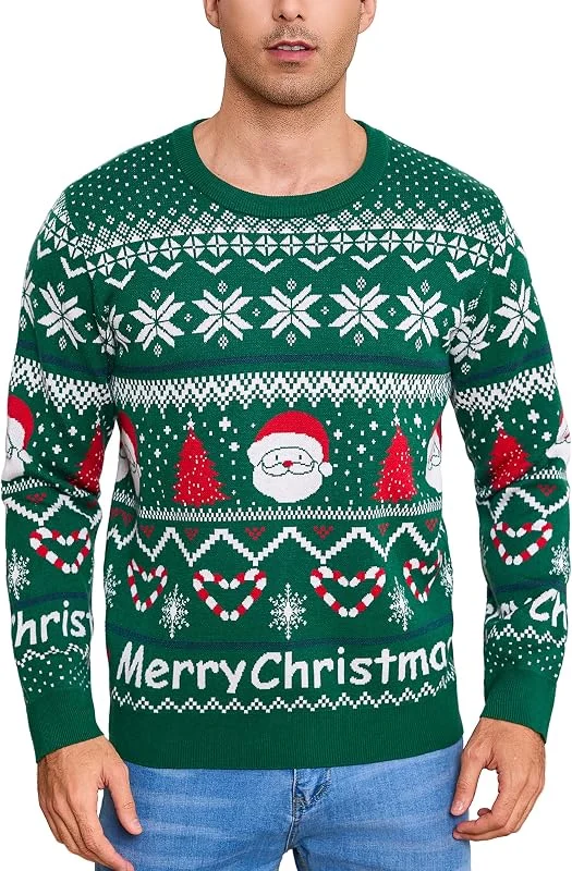 Visita la tienda de Litherday Litherday Hombres Jerseys Navideños Suéter Divertido Navidad Manga Larga Jersey de Pingüinos Navideño Feo Redondo Pullover — Ropa Navidad
