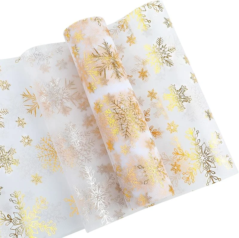 Bekeify Camino de Mesa Dorado de 28 CM × 15 M, Tul Dorado Brillante, Camino de Mesa Navidad Metálico Dorado de Lámina Dorado, para Bodas, Fiestas, Cumpleaños, Navidad, Pascua, Decoración de Mesa — Hogar y cocina