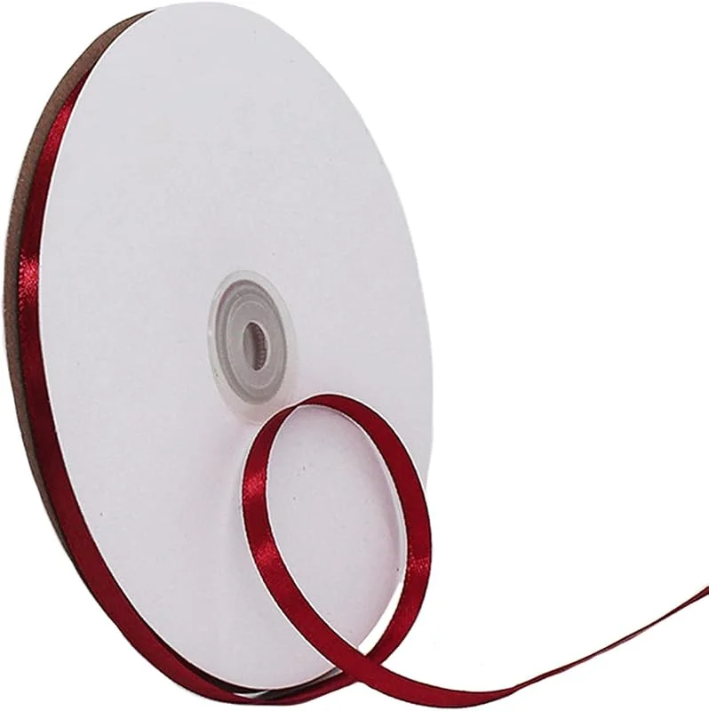 HONGCI Cinta Vino Rojo Bien 6mm, 91m Cinta de Satén Cinta Regalo Cinta Tela, Cinta de Lazo, Cinta de Globos, Cinta para Envolver Regalos, Navidad, Coche, Manualidades, Boda Cumpleaños Fiesta Decoración Cinta — Envoltorio regalo