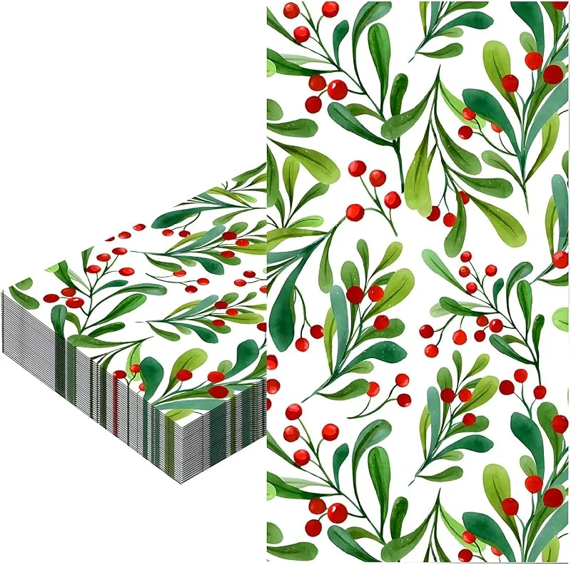 COSORO 20 Piezas Servilletas de Papel Decoradas para Navidad, 40x33cm Bayas Servilletas Suaves Vajilla Desechables Absorbentes Reciclables Cena Cóctel para Fiesta Navidad Decoracion de Mesa — Adviento y mesa
