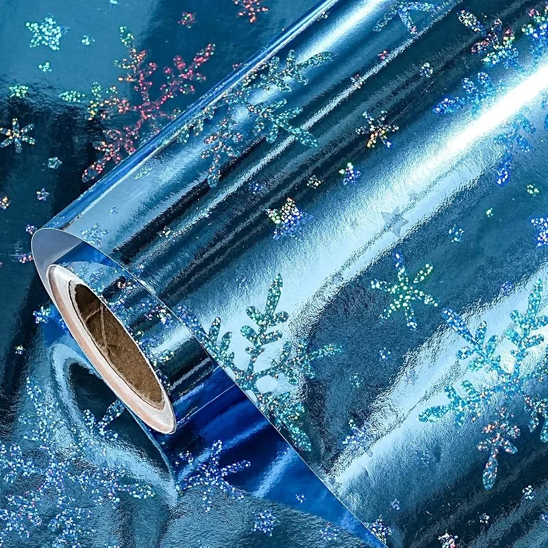 Visita la tienda de RUSPEPA RUSPEPA Papel De Regalo Holográfico Azul, Con Estampado De Copos De Nieve Cuadrados Metálicos Para Año Nuevo, Navidad, Hanukkah, Cumpleaños, Aniversario, Mini Rollo, 43, 2 Cm X 10 M — Envoltorio regalo