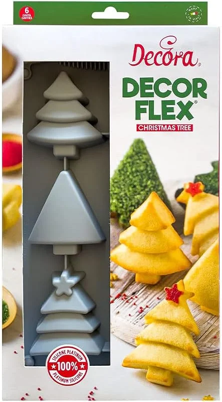 DECORA 9260402 MOLDE DE SILICONA ARBOLES DE NAVIDAD 6 CAVIDADES — Hogar y cocina