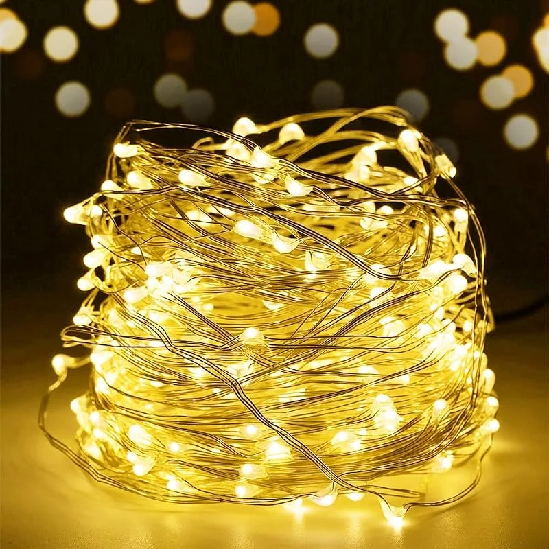 Visita la tienda de SALCAR SALCAR Cadena de LED de colores 10 metros, 33 pies, 100 diodos internos, micro alambre de cobre para navidad, decoracion de fiestas, festivales (luz cálida) — Luces Navidad