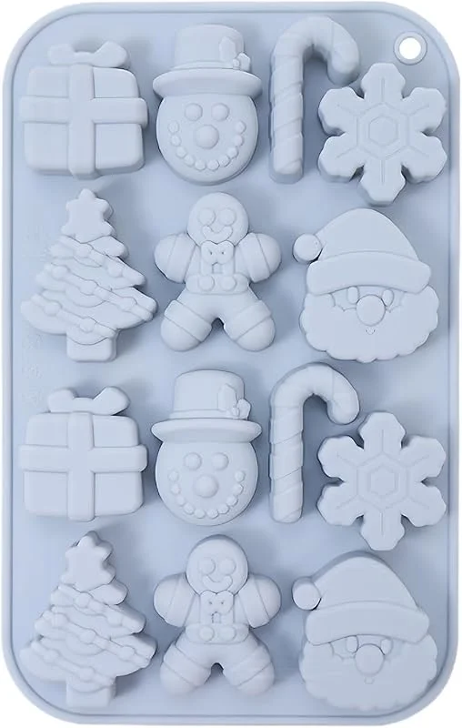 Zqkimzi Moldes de chocolate de Navidad con 14 compartimentos, bandeja para hornear — Hogar y cocina