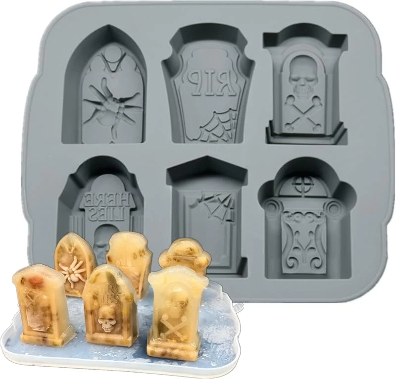 Joyeee Moldes de silicona para Halloween, moldes para dulces de chocolate, galletas de resina, fondant, gelatina, colores aleatorios — Hogar y cocina
