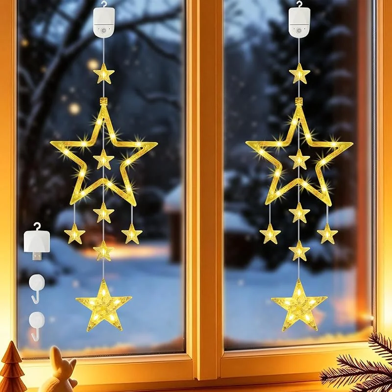 CandLuc Luces LED de Estrella de Navidad, Decoraciones Navideñas Recargable por USB — Decoracion Navidad